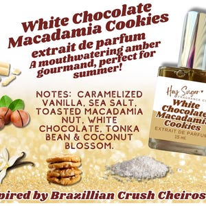 White Chocolate Macadamia Cookie Perfume - inspired by a Brazilian Fragrance, summer of 71, gourmand perfume, gift for her, perfume samples