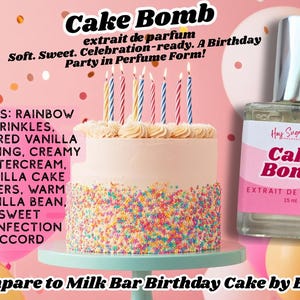 Cake Bomb Parfum - Geburtstagskuchen Gourmand - Süßer Vanille Kuchen - Geschenk für Sie - Schichtparfüm - Parfümproben - Bäckereiduft
