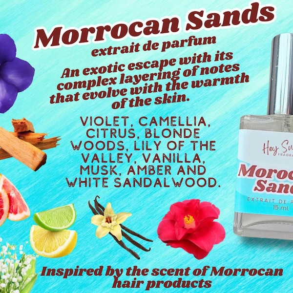 Morrocan Sands-parfum - warme ambergeur in vergelijking met de geur van Moroccan Oil,