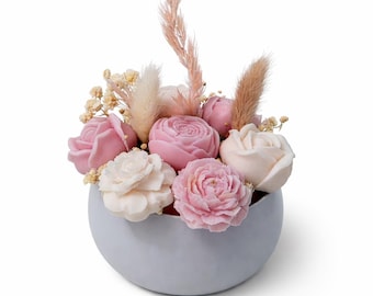 Wax Melt & Candle Bouquet - Birthday Wedding Gift, Home Fragrance, Bridesmaid Favor, Flower Arrangement, Birthday Flowers, Home fragrance