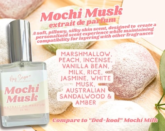 Mochi Moschus Parfüm - Mochi Milchduft, sauberes Mädchen, weicher Lebensduft - weißer Moschus Gourmand, Hautduft, Geschenk für Sie, Unisex