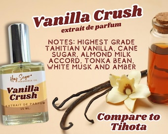 Perfume Vanilla Crush, perfume gourmand, perfume de vainilla, vainilla en capas, regalo para ella, vainilla dulce, huele a Tihota, perfume indie