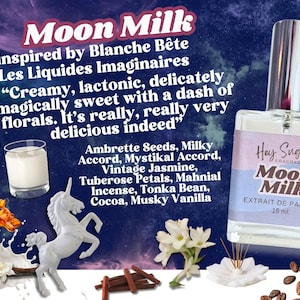Perfume Moon Milk - Inspirado no perfume Blanche Bete - perfume floral gourmand, perfume de leite, perfume cremoso, perfume almiscarado, presente para ela