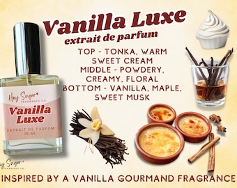Vanilla Luxe Perfume - Inspired by a Vanilla Gourmand perfume, vanilla creme brulee fragrance, toasted vanilla sugar , luxury niche perfume