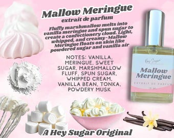 Perfume de vainilla y malvavisco: Aroma ligero y gourmand - Fragancia asequible para combinar con otras - Suave, dulce y cremoso merengue - Regalo para ella