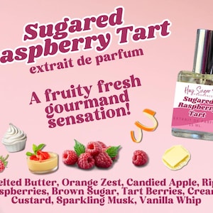 Sugared Raspberry Tart Perfume - gourmand berry perfume - fruity fresh fragrance, women's perfume, long wearing perfume, every day fragrance