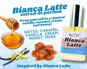 Blanca Latte Perfume- Inspired by a popular White Caramel Latte Perfume, honey musk gourmand perfume, sweet perfume, gift for her