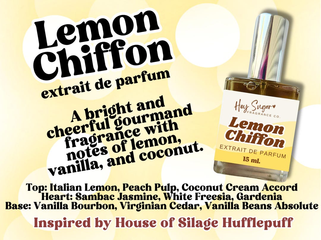 Lemon Chiffon Perfume Floral Fruity Gourmand Fragrance, an Inspired Type  Niche Indie Fragrance, Fresh Clean, Creamy Lemon Citrus Perfume