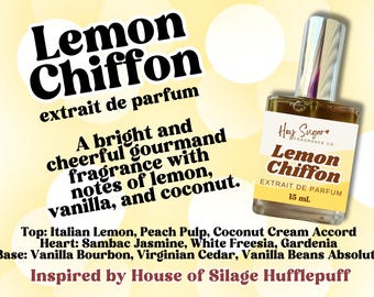 Lemon Chiffon Perfume - floral fruity gourmand fragrance, an inspired type niche indie fragrance, fresh & clean, creamy lemon citrus perfume