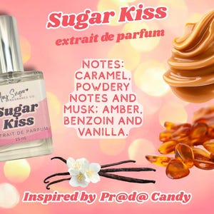 Zuckerkuss Parfüm - Inspiriert von Süßigkeiten Duft - Karamell Vanille Moschus - Gourmand Parfüm - Geschenk für Sie, Parfümproben, Süßer Moschus
