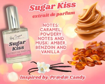 Sugar Kiss Perfume - Inspired by Candy Fragrance - Caramel Vanilla Musk - Gourmand Perfume - Gift for Her,  Perfume Samples, Sweet musk