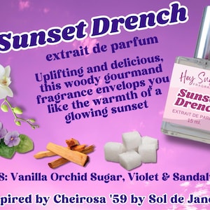 Sunset Drench Parfum - Geïnspireerd door een Braziliaanse geur 59 - Vanille-orchidee, gesuikerd viooltje, sandelhout, cadeau voor haar