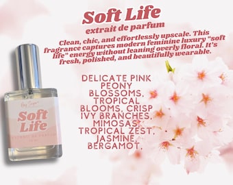 Perfume Soft Life: fragancia floral limpia, suave, juvenil y femenina, aroma de lujo, muestras de perfume, regalo para ella, perfume floral fresco.