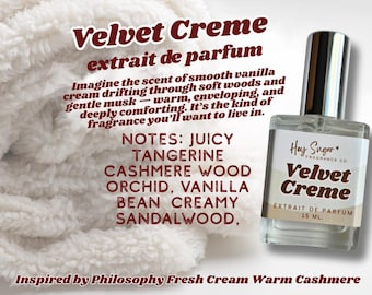 Velvet Creme Perfume - Fresh Warm Cream, Gourmand Perfume, Creamy fragrance, affordable perfume, gift under 20, cozy scent, perfume samples