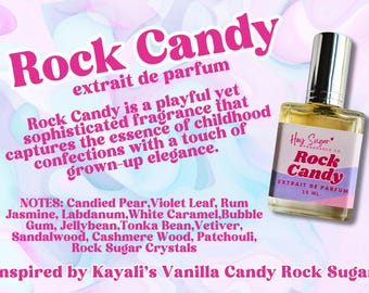 Rock Candy Perfume, An inspired gourmand candy perfume | organic perfume | sweet sugar fragrance | vanilla candy | gift for her | samples
