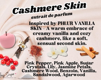 Perfume Vanilla Skin - "Piel de Cachemira" Sensual Gourmand - Fragancias asequibles - Gourmand cálido de vainilla amaderada - Perfume para combinar