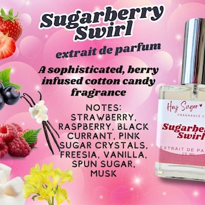 Sugarberry Swirl Perfume - Sugar Berry Cotton Candy Fragrance, Sweet Fruity Gourmand, Fresh Berry Fragrance, gift for her, perfume samples