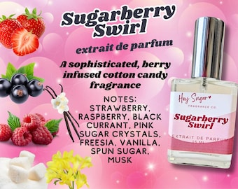 Sugarberry Swirl Perfume - Sugar Berry Cotton Candy Fragrance, Sweet Fruity Gourmand, Fresh Berry Fragrance, gift for her, perfume samples