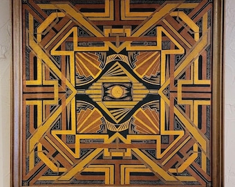 Deco -  Matted Print, Original Wall Art, Home Decor, Ink Drawing, Colorful Artwork, Unique Gifts, Art Deco, Abstract Line Art, Psychedelic