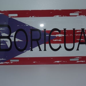 Matrícula personalizable de la bandera de Puerto Rico