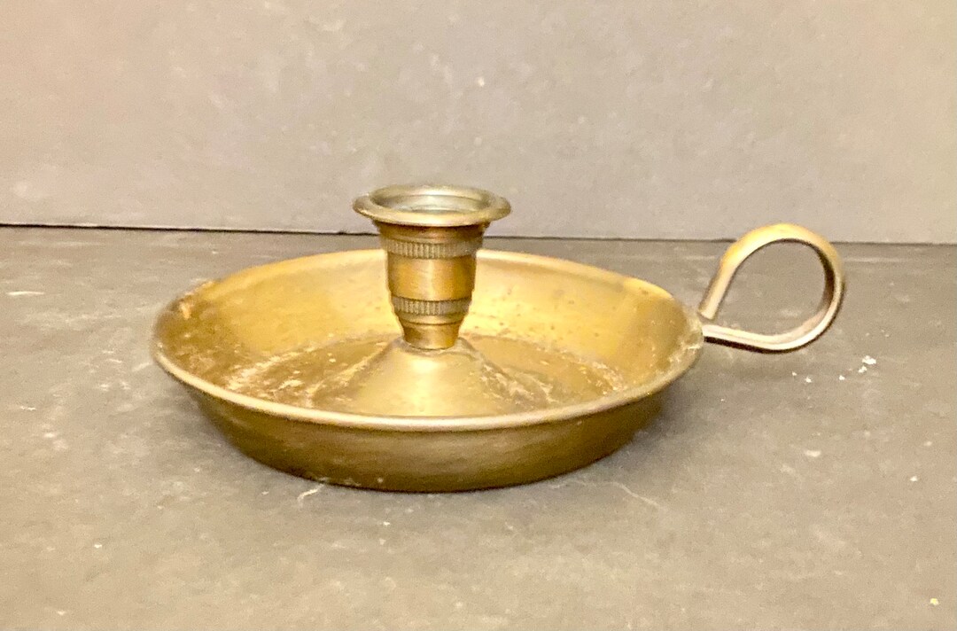 1800s Antique Chamber Candle Holder With Handle Etsy