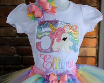 Pastel Rainbow Unicorn Birthday Outfit,Pastel Unicorn Birthday Shirt,Unicorn Shirt,Rainbow Shirt,Rainbow Unicorn Tutu,Pastel  Tutu