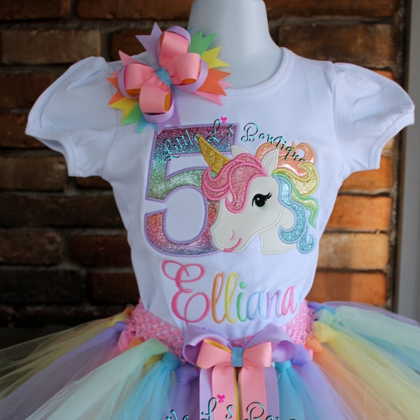 Pastel Rainbow Unicorn Birthday Outfit,Pastel Unicorn Birthday Shirt,Unicorn Shirt,Rainbow Shirt,Rainbow Unicorn Tutu,Pastel  Tutu