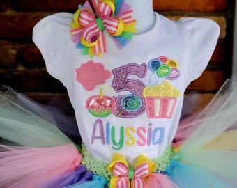 Carnival Birthday Outfit,Circus Birthday Tutu Set,Carnival Shirt,Carnival Birthday Shirt,Fair Birthday,Circus Shirt, Candyland Tutu Set