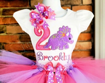 Dinosaur Birthday Tutu Set Girls dino Bday Outfit triceratops Birthday Outfit girl Dinosaur Shirt dino Birthday Shirt miss Dino Birthday Etsy
