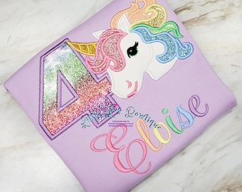 Pastel Rainbow Unicorn Birthday shirt,Pastel Unicorn Shirt,Rainbow Birthday shirt,Unicorn Shirt, Unicorn Birthday Shirt, Lavender Shirt
