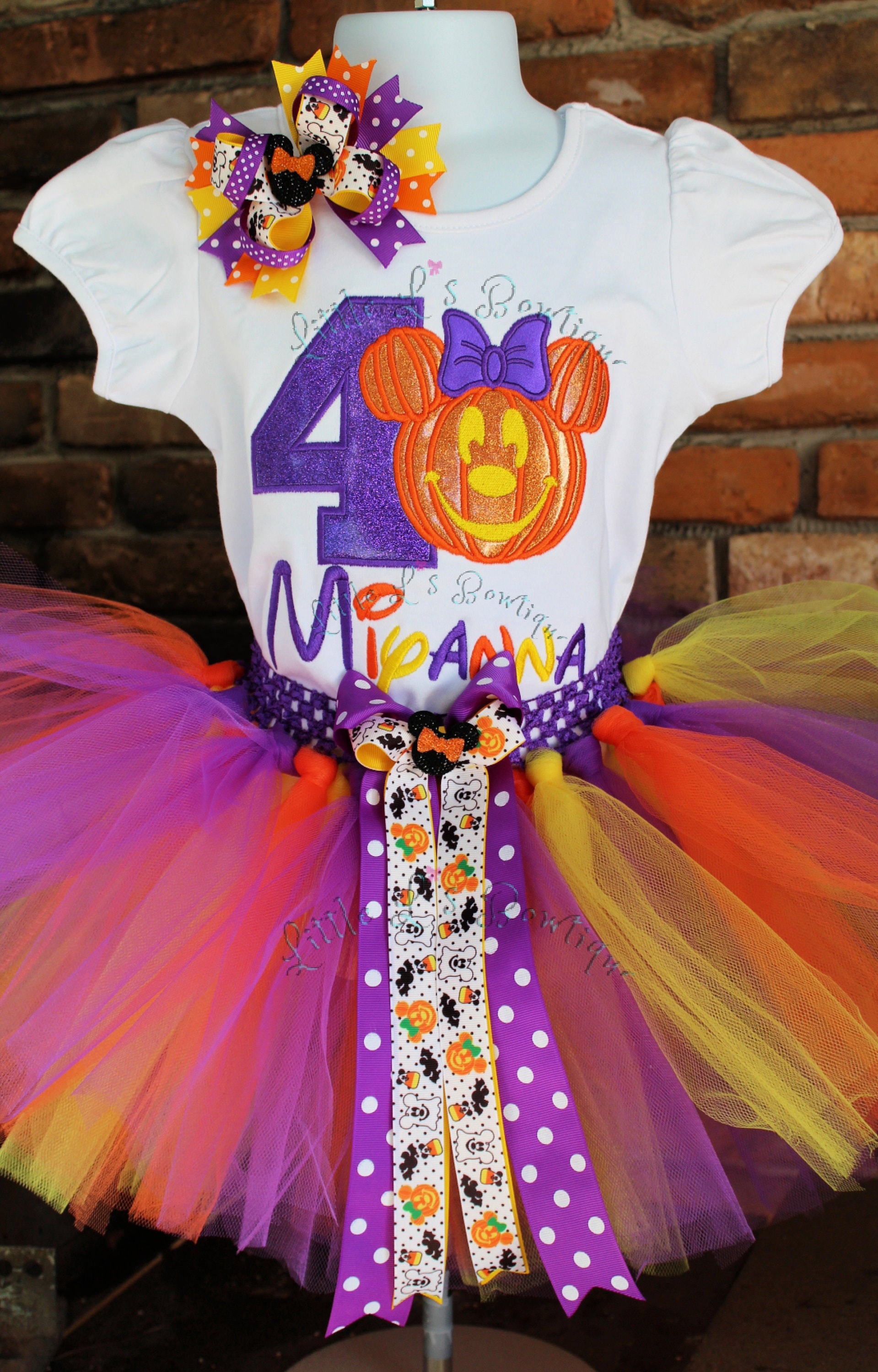 Girl Mouse Pumpkin Halloween Birthday Outfit,Disney Inspired Birthday Outfit,Disney Inspired Halloween Shirt,Pumpkin Birthday Tutu,Tutu