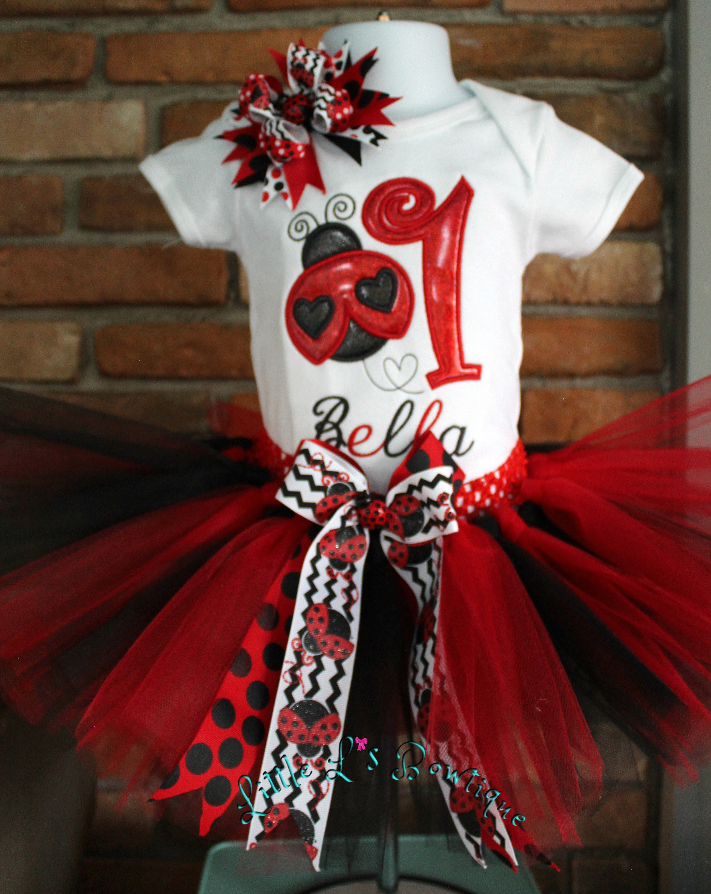 ladybug 1st birthday dress First Birthday Outfit -- Little Lady