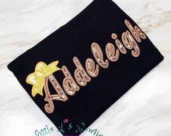 Personalized Shirt, Girls Name Shirt, Personalized Name Shirt, Leopard Print Shirt, Cute Girls Shirt,Custom Shirt, Embroidered Shirt