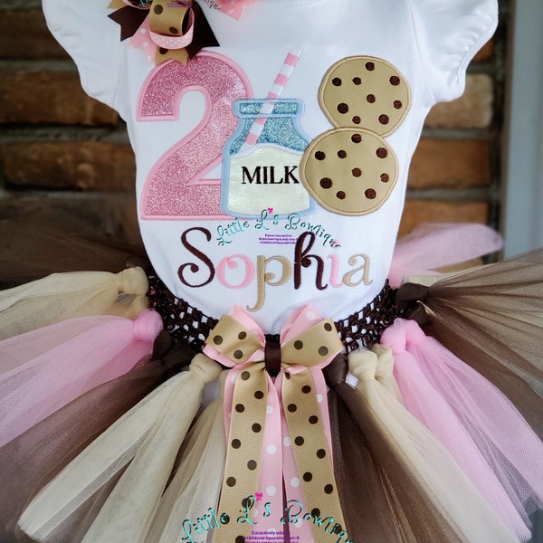 Cookies and Milk Birthday Outfit,Chocolate Chip Cookies Shirt,Milk n Cookies Bday Outfit,Cookies and Milk Tutu Outfit