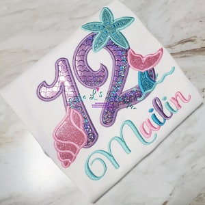Mermaid Shirt, Mermaid Birthday Shirt, Sea Life Shirt, Sea Birthday Shirt, Fish Birthday Shirt, Mermaid Scale Bday, Seashell Shirt,