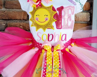 Sunshine Birthday Outfit, Sun Birthday Shirt, Sunny One Birthday Tutu Set,Sun Shirt, Sunshine One Birthday Shirt, First Bday Outfit, Summer