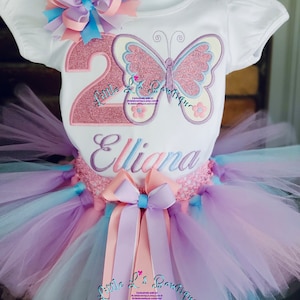 Butterfly Birthday Outfit, Butterfly Birthday Shirt,Baby's Butterfly Birthday Tutu Set,Butterfly Shirt,Smash Cake,Baby's 1st Birthday