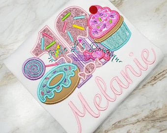 Sweet Celebration Shirt, Sweets Birthday Shirt, Candyland Birthday Shirt, Cupcake Shirt, Donut Birthday Shirt,Lollipop and Candies Shirt