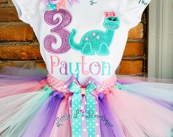 Dinosaur Birthday Outfit ,Dino Birthday Tutu Set,Girl Dino Birthday Tutu,Girl Dinosaur Shirt,Dino Birthday Shirt,Miss Dino Birthday