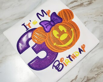 Miss Mouse Halloween Birthday Shirt,Halloween Birthday Shirt,Smash Cake Shirt,Pumpkin Birthday Shirt,Mouse Pumpkin,My Birthday Shirt