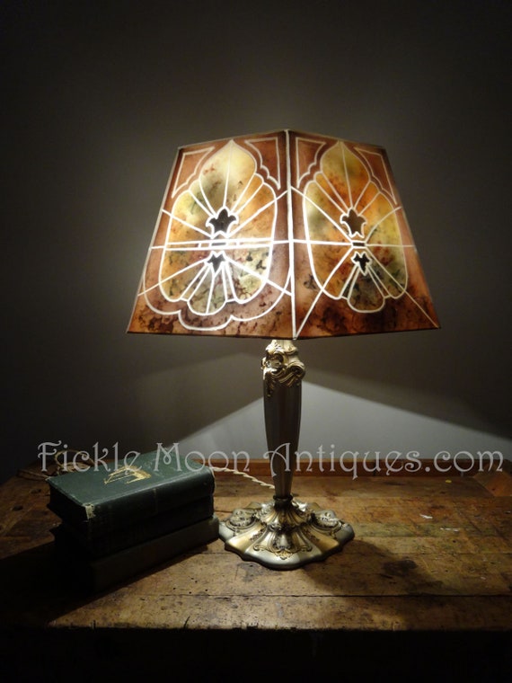 Jefferson Table Lamp Hexagonal Shaped Reverse Painted Shade