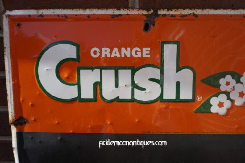 Orange Crush Sign Vintage Embossed Chalkboard Menu Metal Sign Etsy