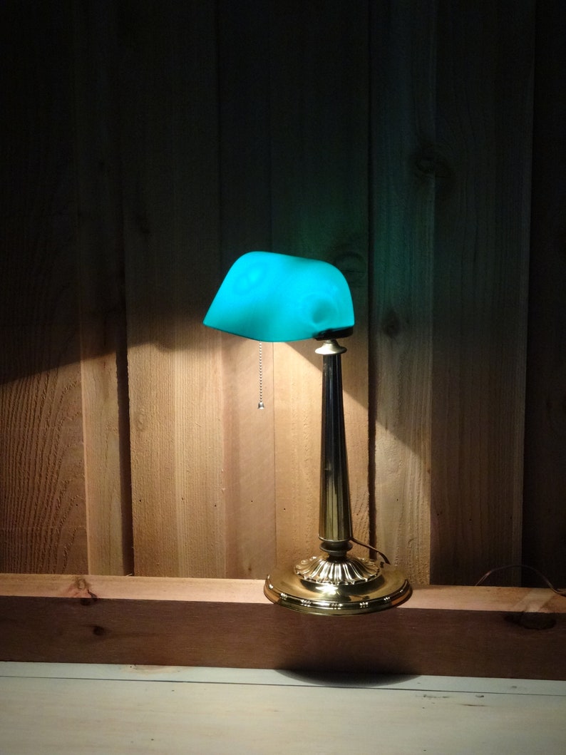 Emeralite Lawyer Student Library Table Lamp Desk H G Mcfaddin Cased Green Shade