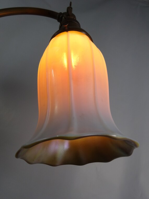 Steuben Calcite Ribbed Art Glass Lamp Shade