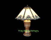 Lamp Antique Lighting Rainaud Company Art Nouveau Pierced Metal