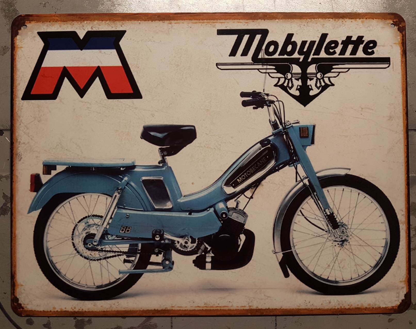 Plaque Métal Vintage Mobylette 88