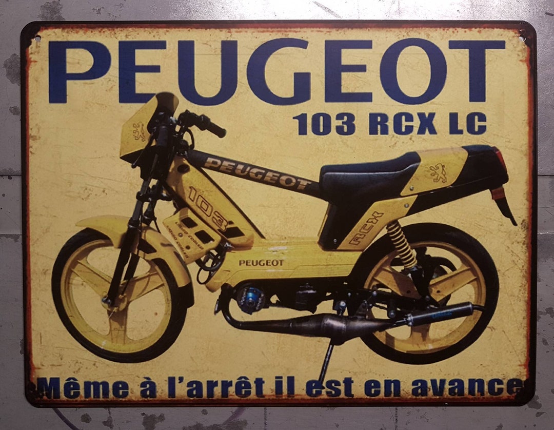 Vintage Metal Plate Peugeot 103 RCX 