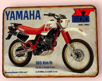 Placa metálica antigua Yamaha 600 XT