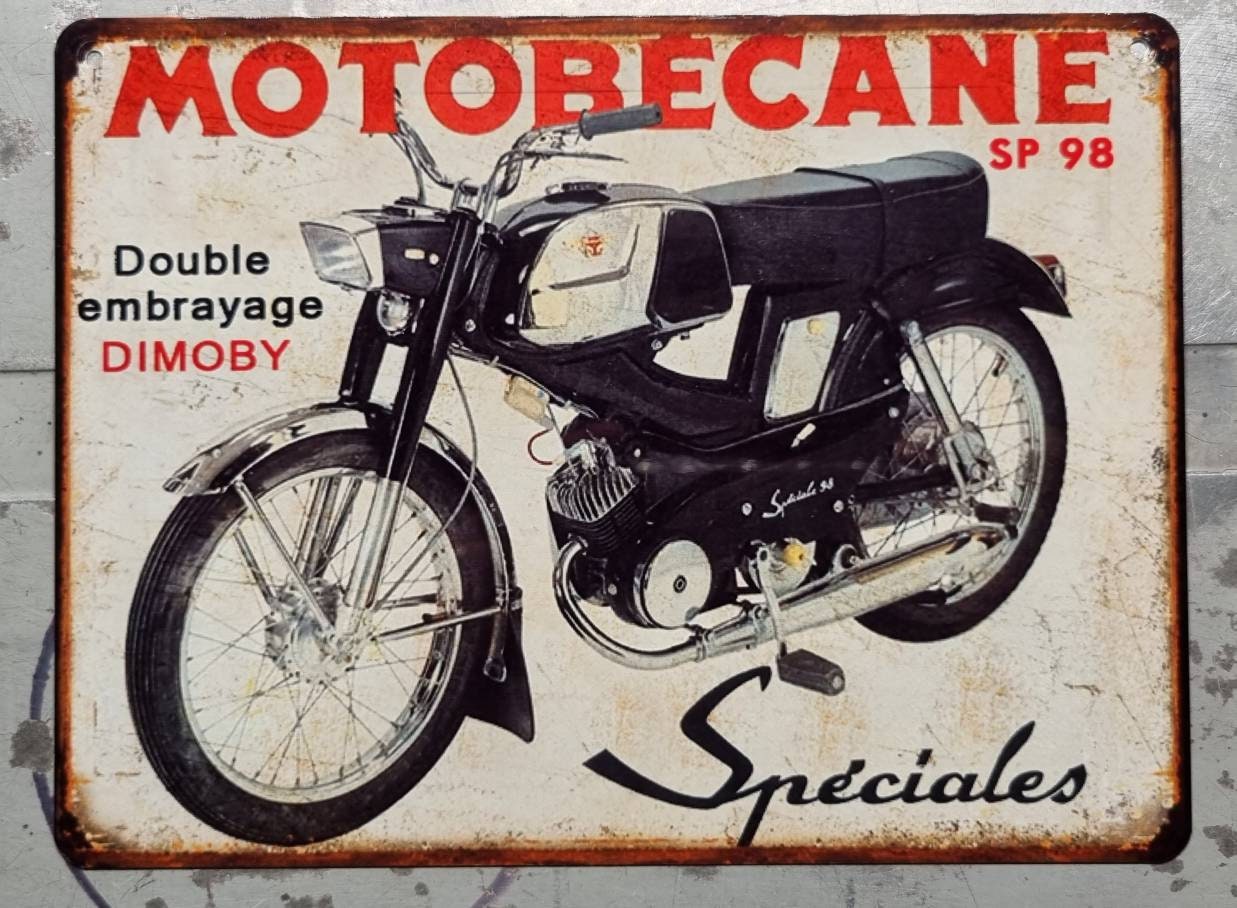 Plaque Métal Vintage Motobécane Sp98