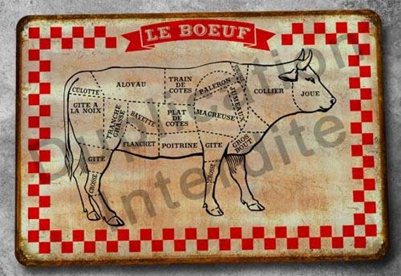 Plaque Métal Vintage Boeuf